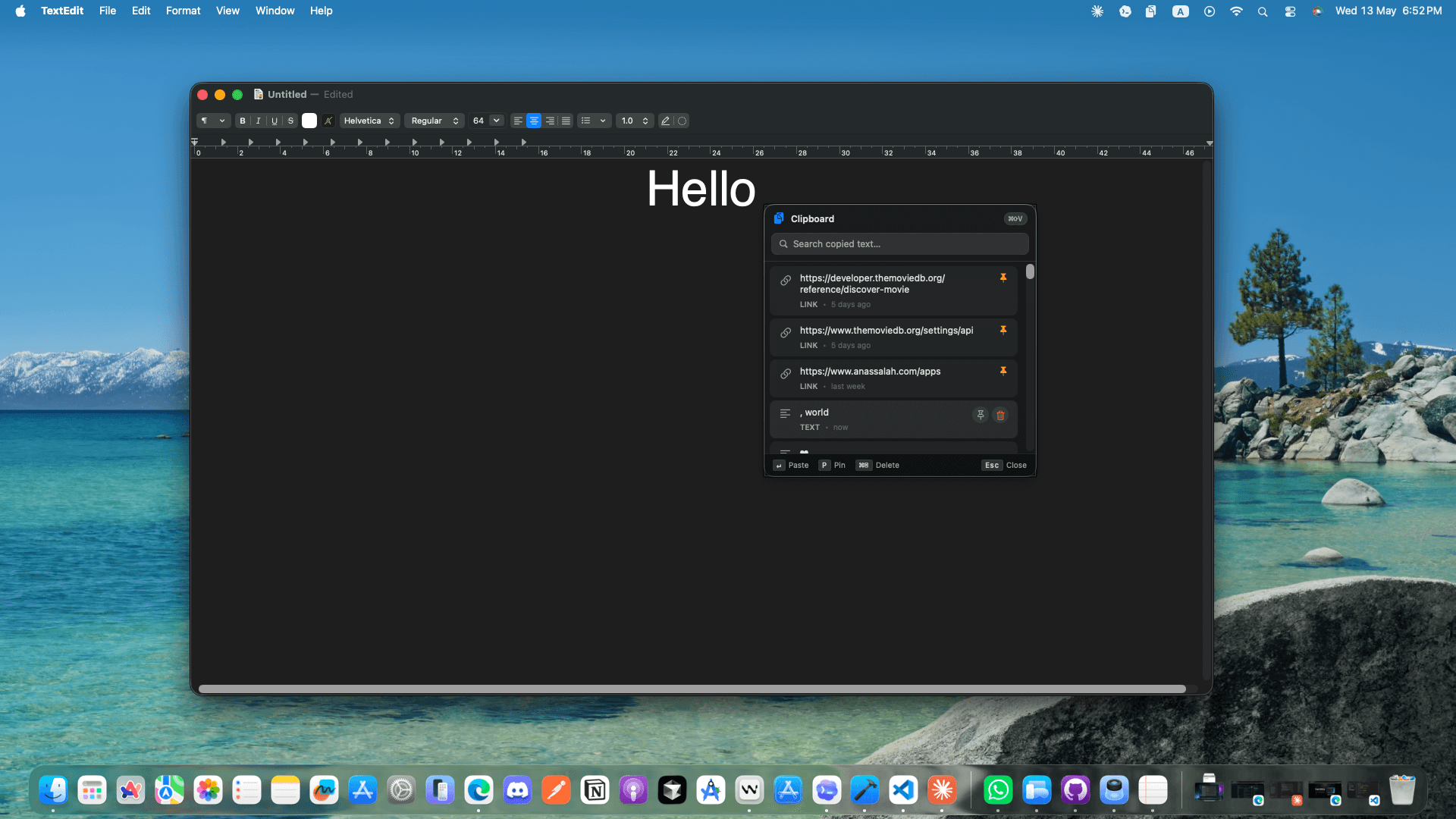 Copy History menu bar app showing recent copies